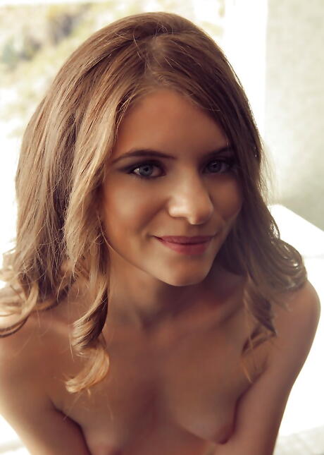 Hot american teen Alice March unveiling small tits and pussy in the bathroom